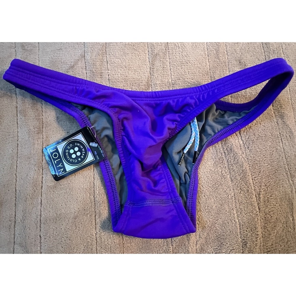 JOLYN Brazil Cut Bikini Bottoms Only Purple size Large‎ NWT